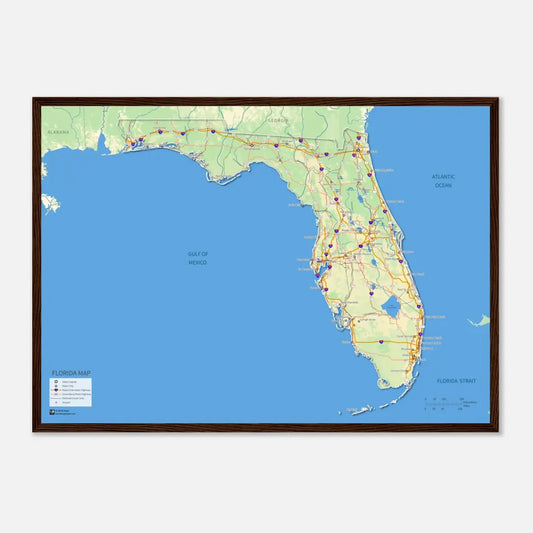 Florida Wall Map [Poster or Framed]