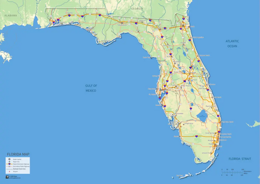 Printable Florida Map [PDF, JPEG, PNG]