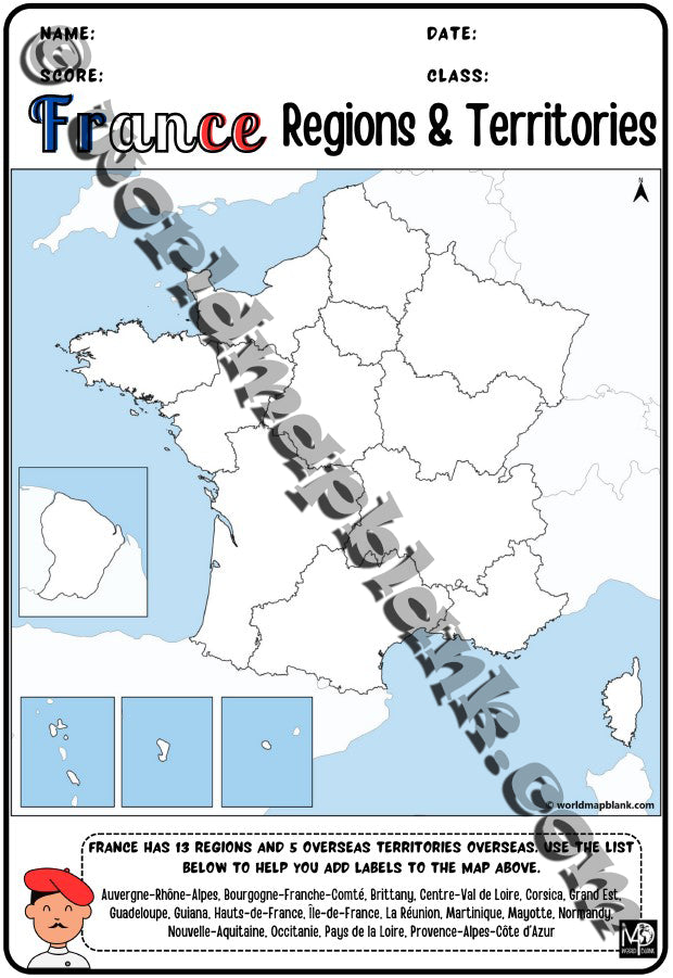 🇫🇷 France Map Worksheets: Regions, Capitals & Cities