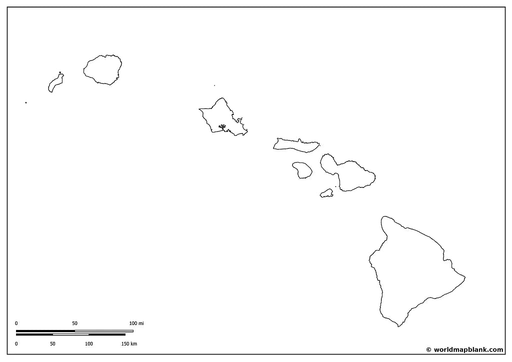 Blank Map of Hawaii