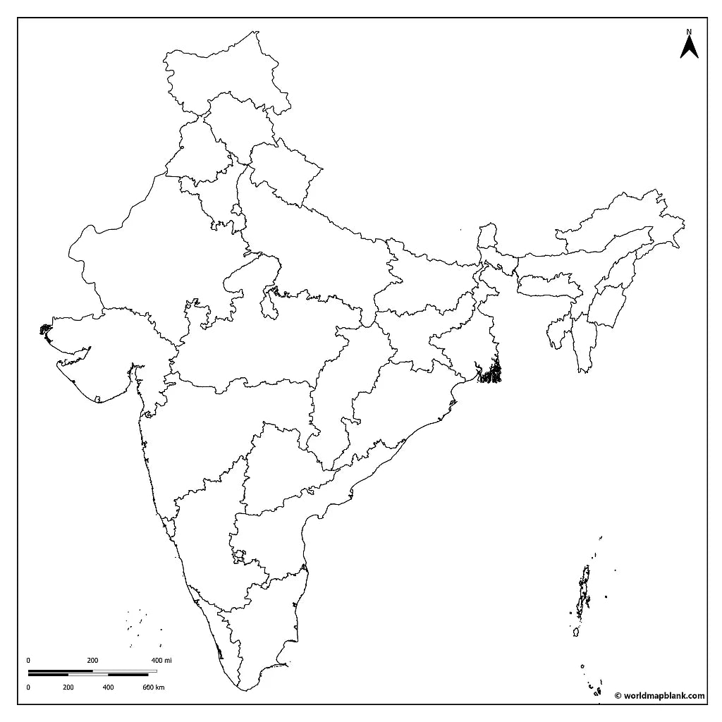 🇮🇳 Blank Map of India