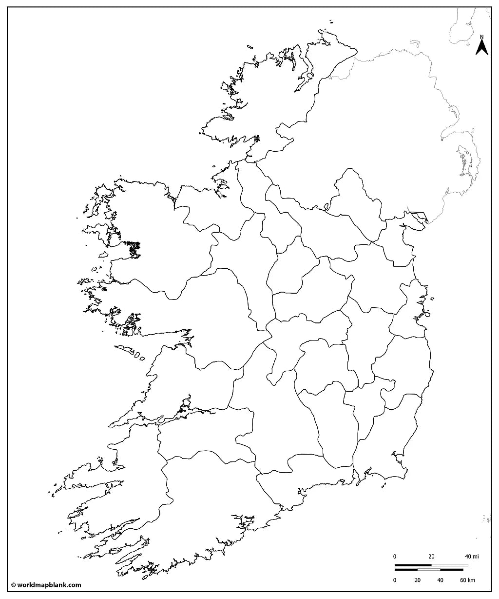 🇮🇪 Blank Map of Ireland