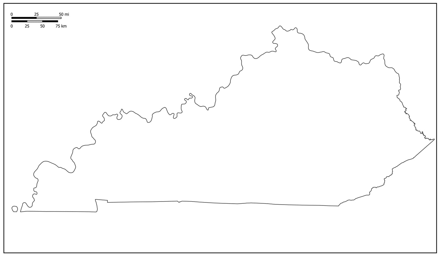 Blank Map of Kentucky