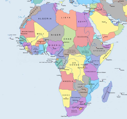 🌍 Labeled Political Map of Africa