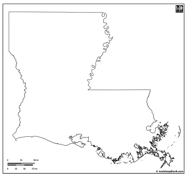 Blank Map of Louisiana