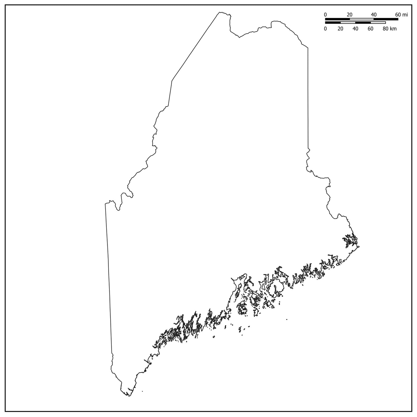 Blank Map of Maine