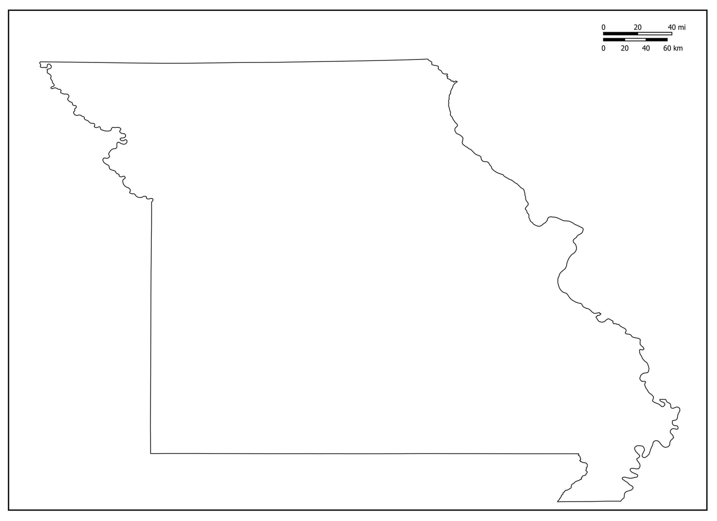 Blank Map of Missouri