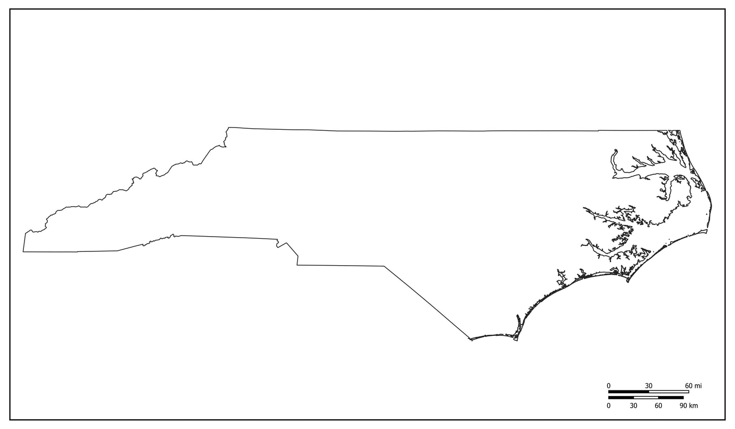 Blank Map of North Carolina
