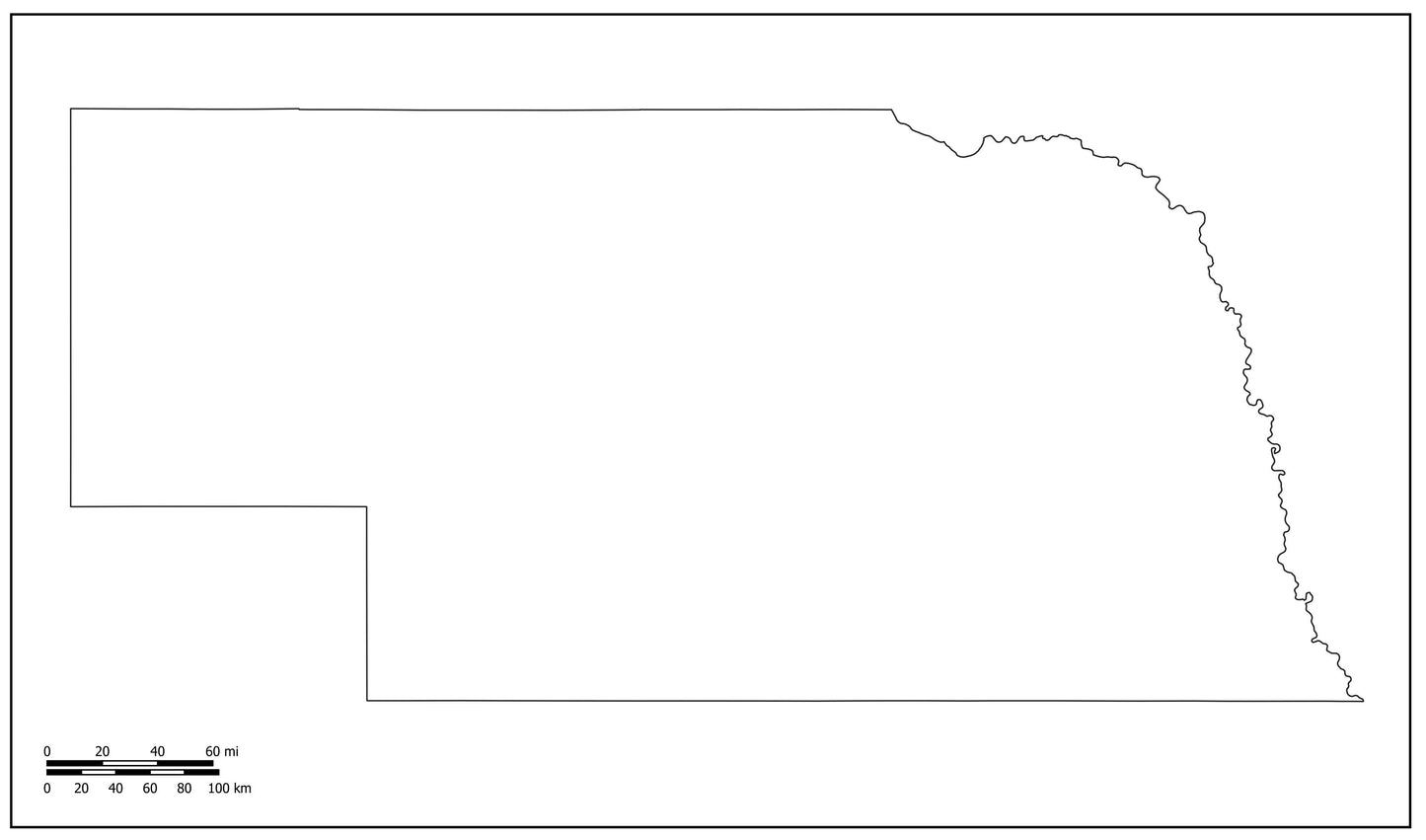 Blank Map of Nebraska