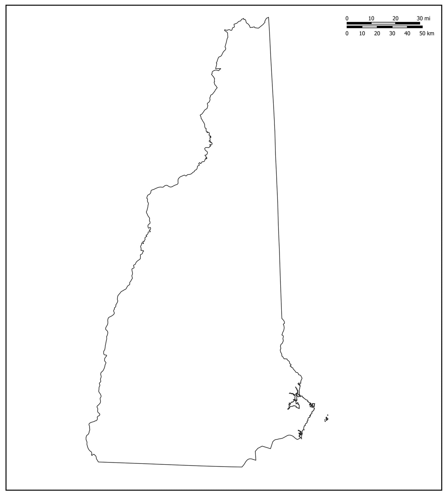 Blank Map of New Hampshire