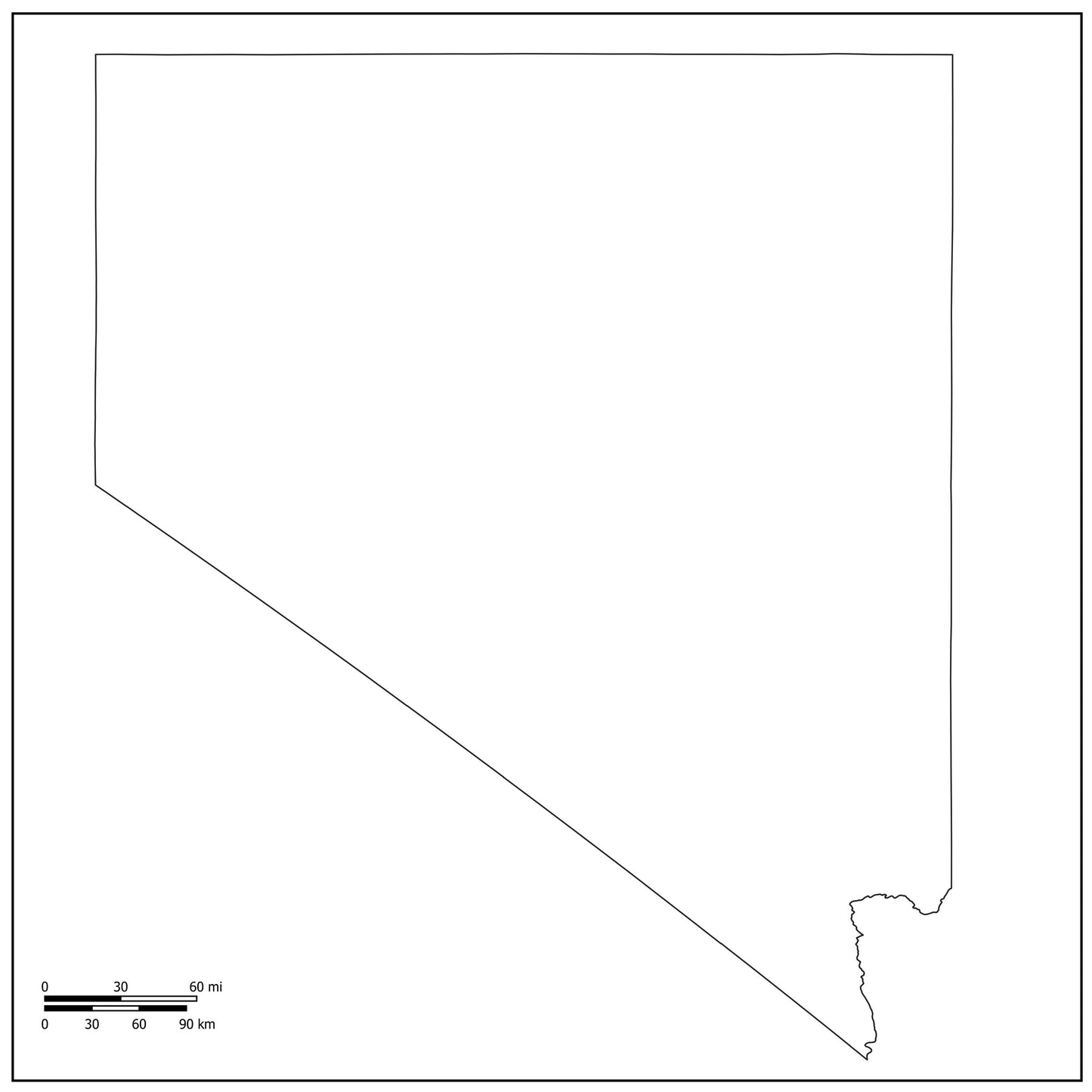 Blank Map of Nevada