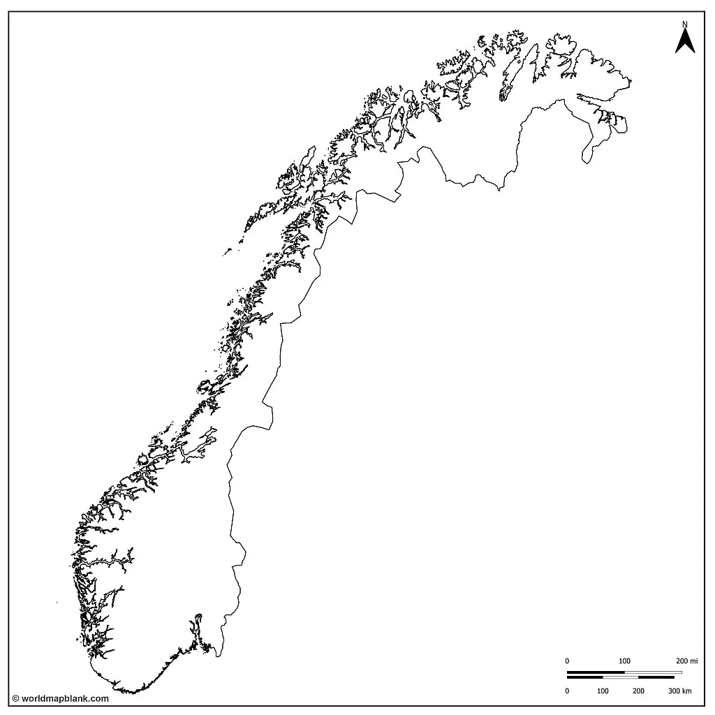 🇳🇴 Blank Map of Norway