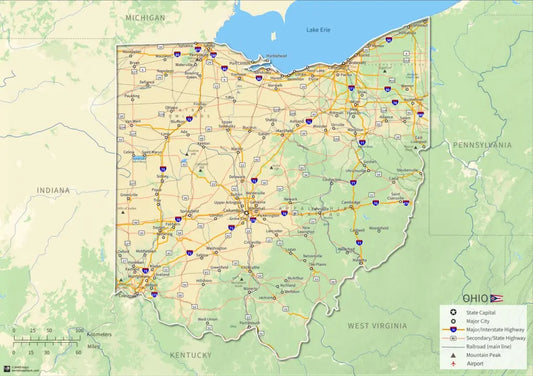 Printable Ohio Map [PDF, JPEG, PNG]