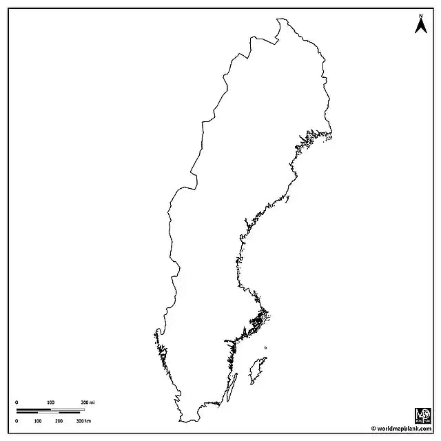 🇸🇪 Blank Map of Sweden
