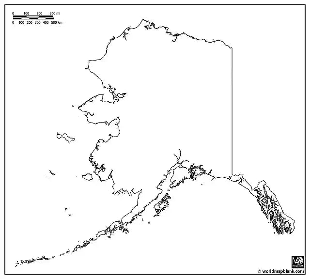 Blank Map of Alaska
