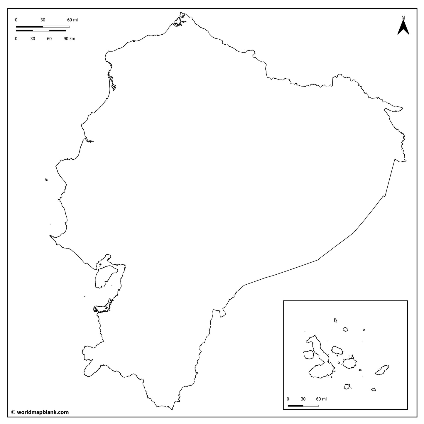 🇪🇨 Blank Map of Ecuador