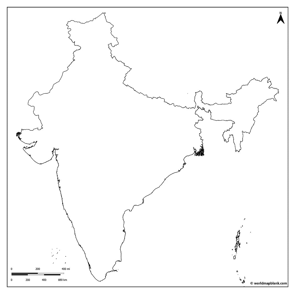 🇮🇳 Blank Map of India