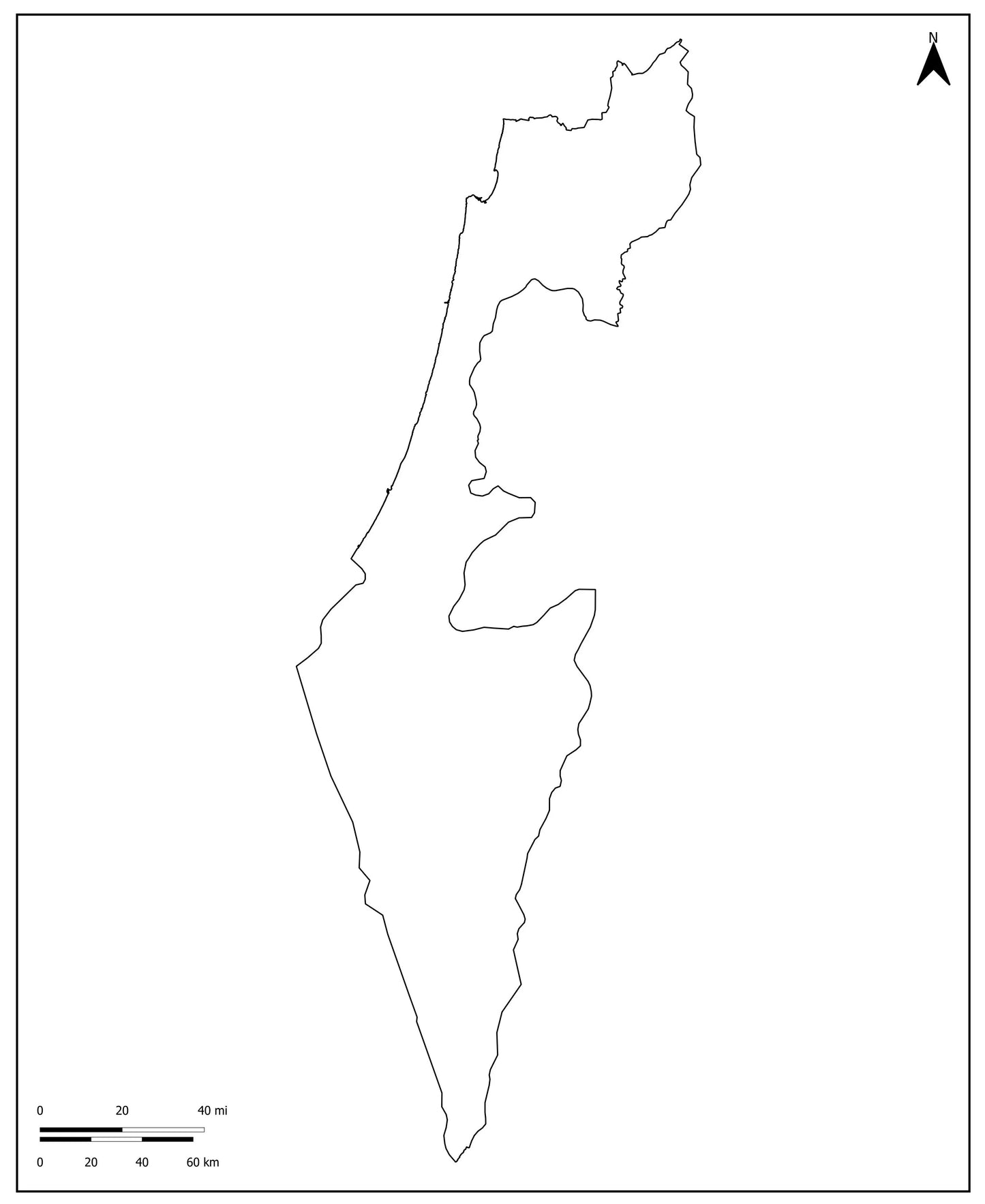 🇮🇱 Blank Map of Israel