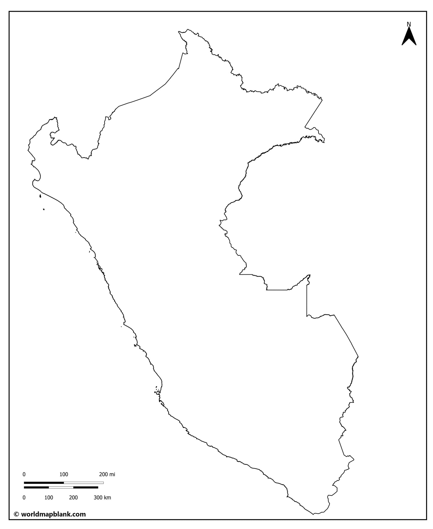 🇵🇪 Blank Map of Peru