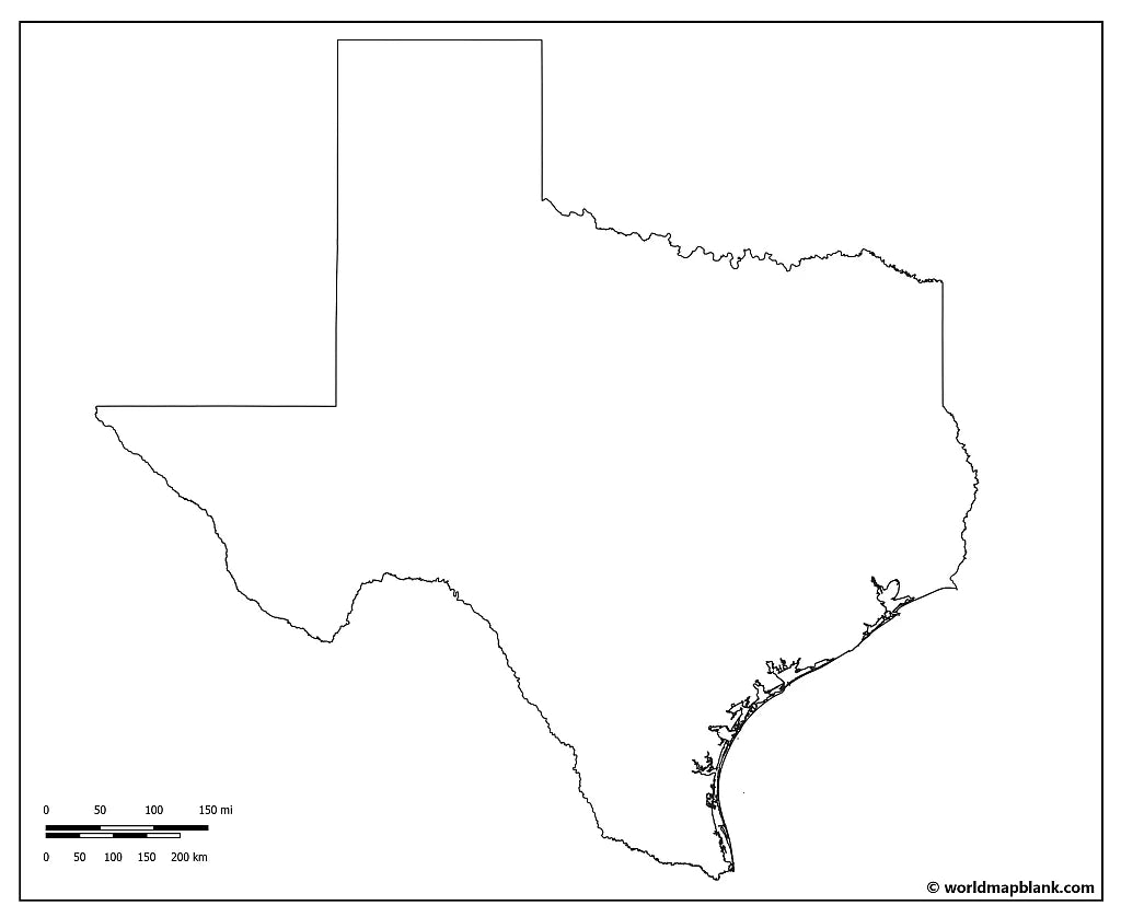 Blank Map of Texas