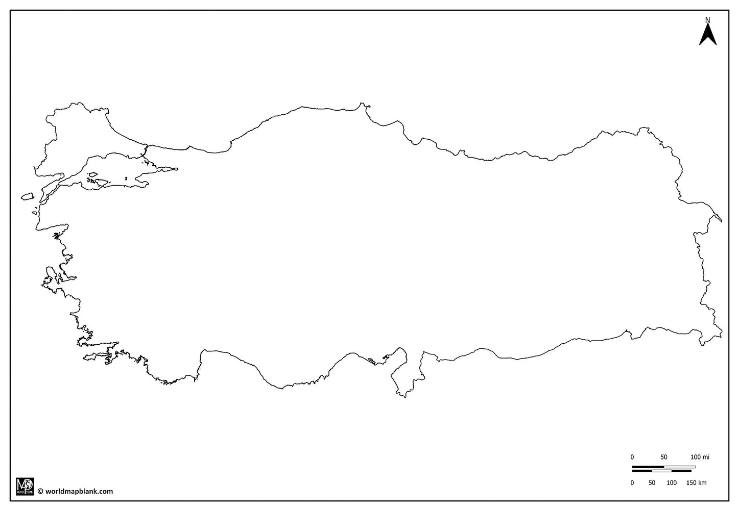 🇹🇷 Blank Map of Türkiye