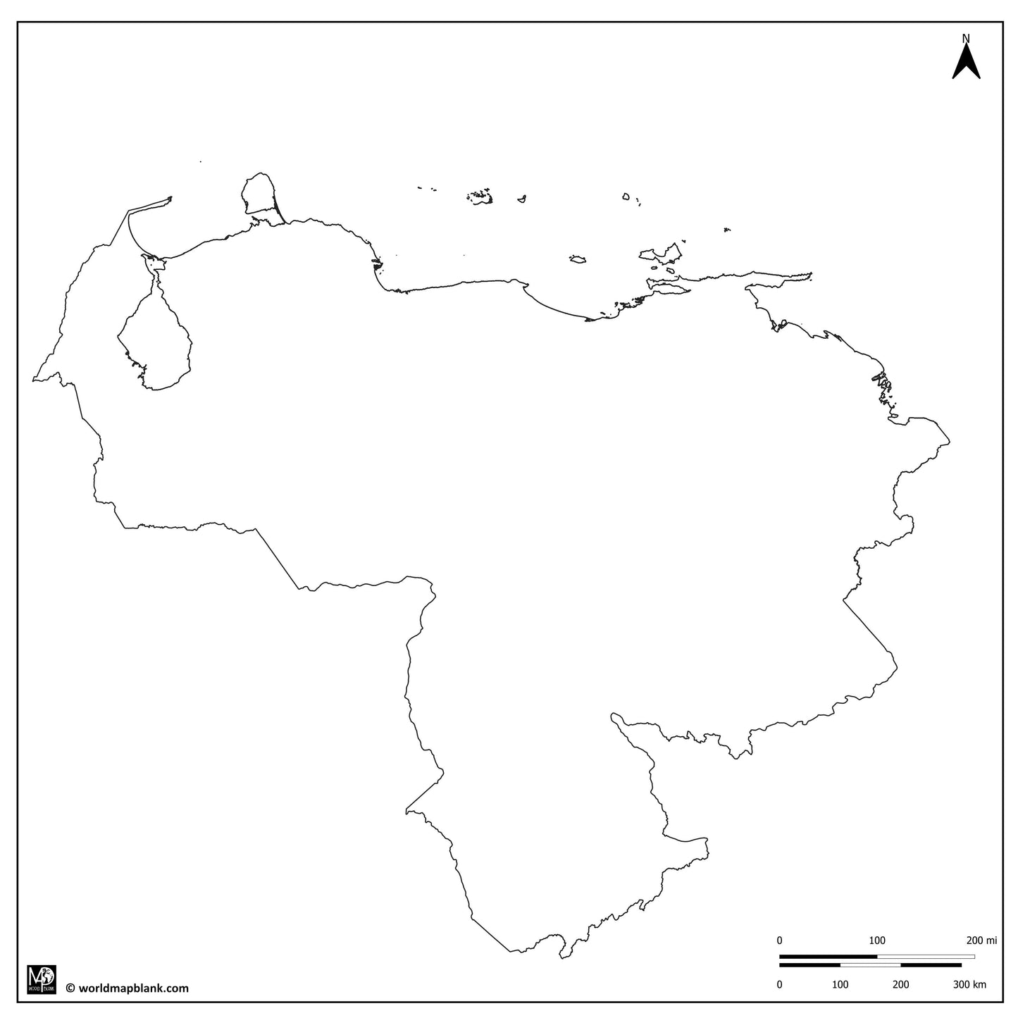 🇻🇪 Blank Map of Venezuela