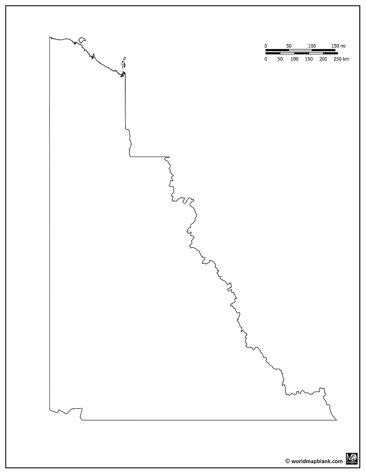 Blank Map of Yukon
