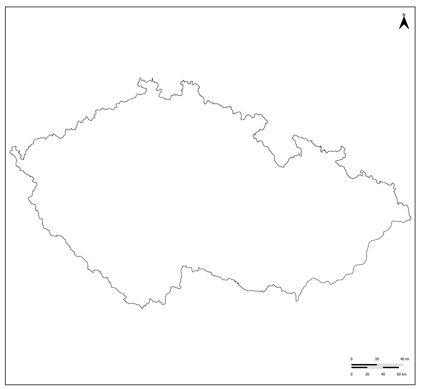 🇨🇿 Blank Map of Czechia
