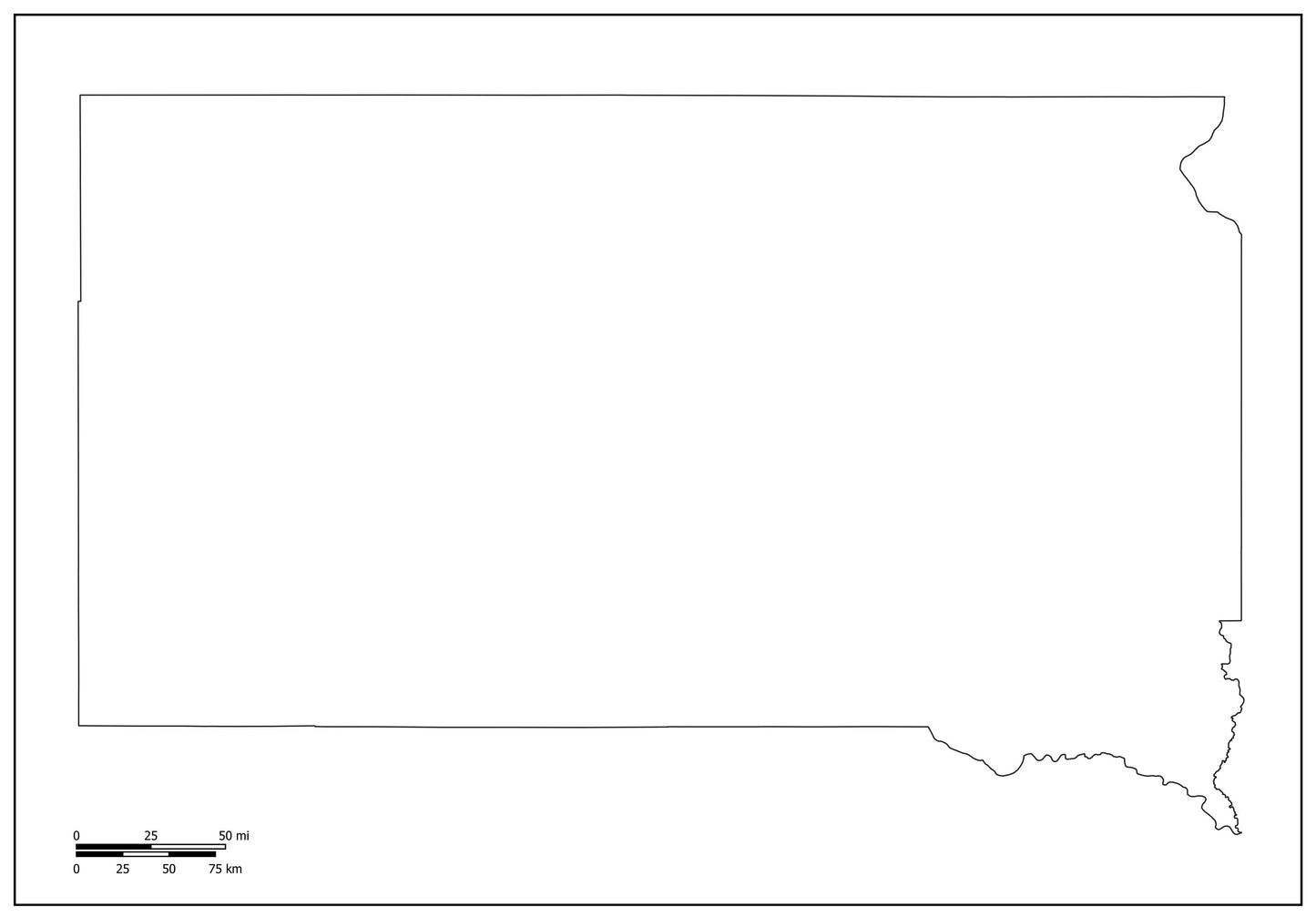 Blank Map of South Dakota