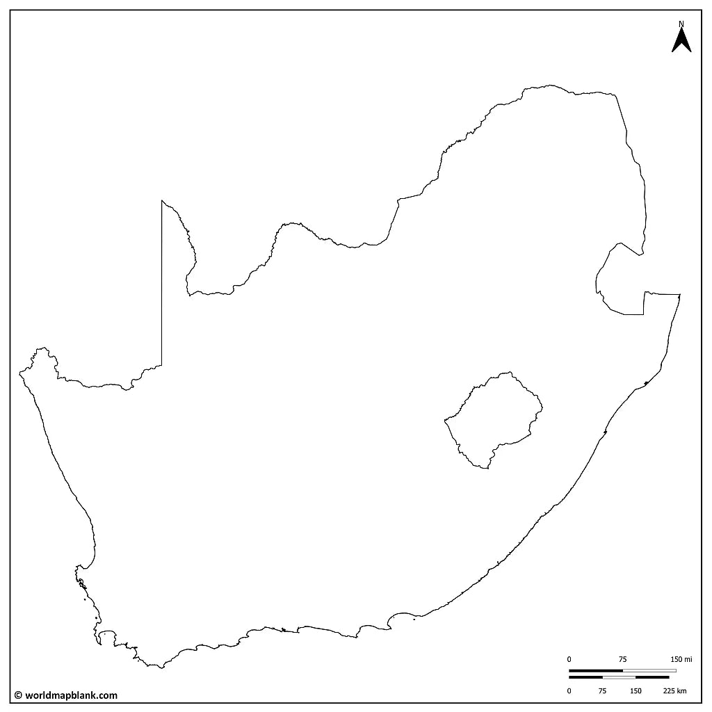 🇿🇦 Blank Map of South Africa