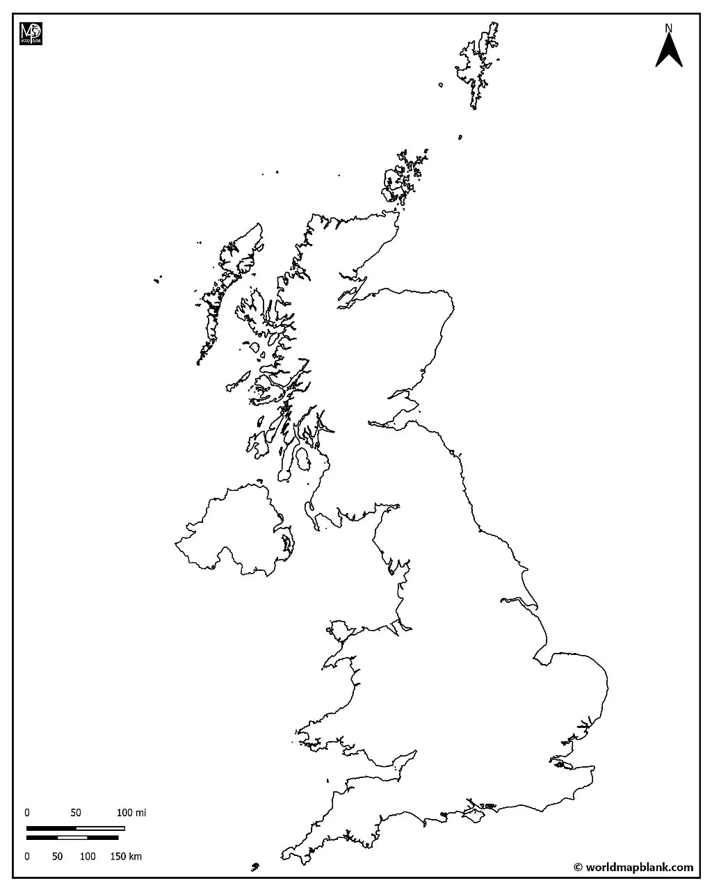 🇬🇧 Blank Map of United Kingdom
