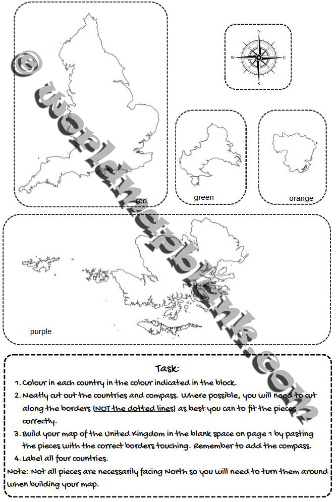 🇬🇧 UK Map Worksheets: Countries, Capitals & Cities
