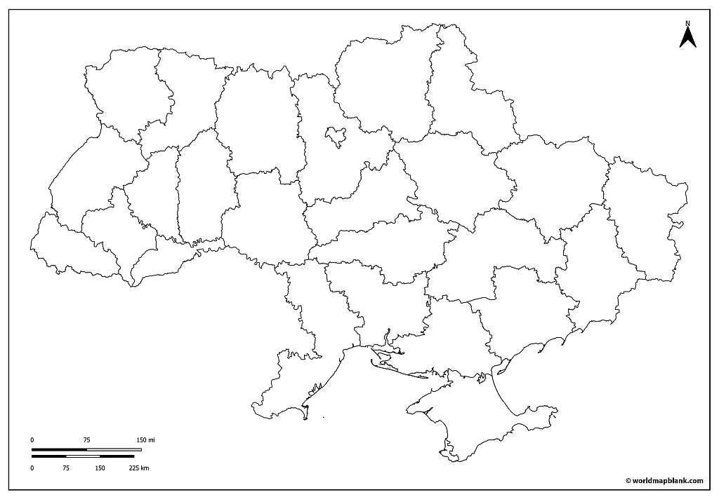 🇺🇦 Stumme Karte der Ukraine