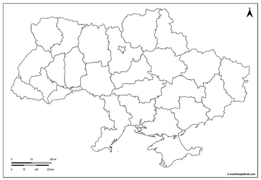 🇺🇦 Blank Map of Ukraine