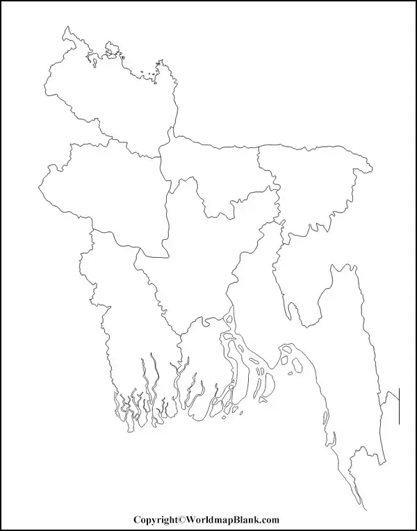 Blank Map of Bangladesh – Outline,