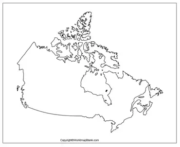 Printable Blank Map Of Canada – Outline Map Of Canada [Pdf]