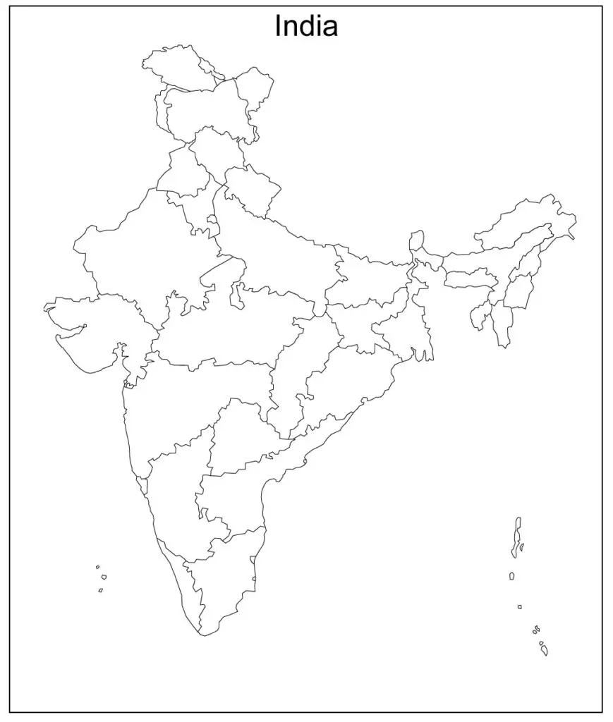 India Blank Map Outline