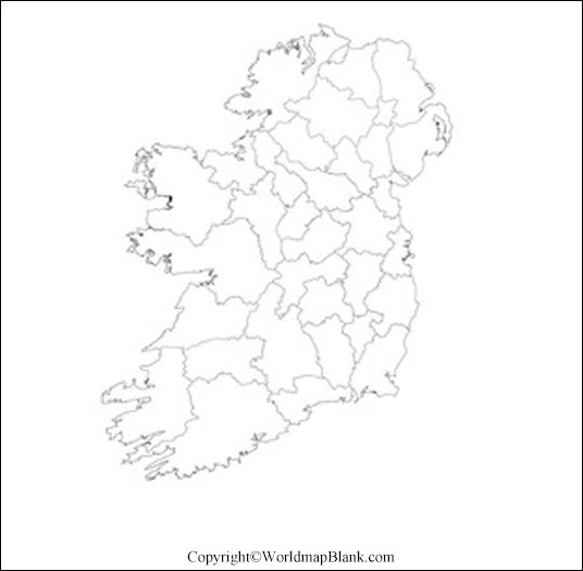 Ireland Blank Map Outline