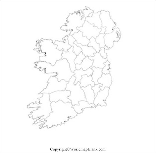 Plain Map Of Ireland Printable Blank Map Of Ireland - Outline, Transparent Map