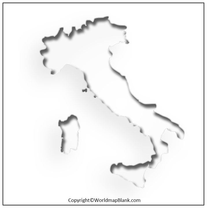 Blank Map of Italy 