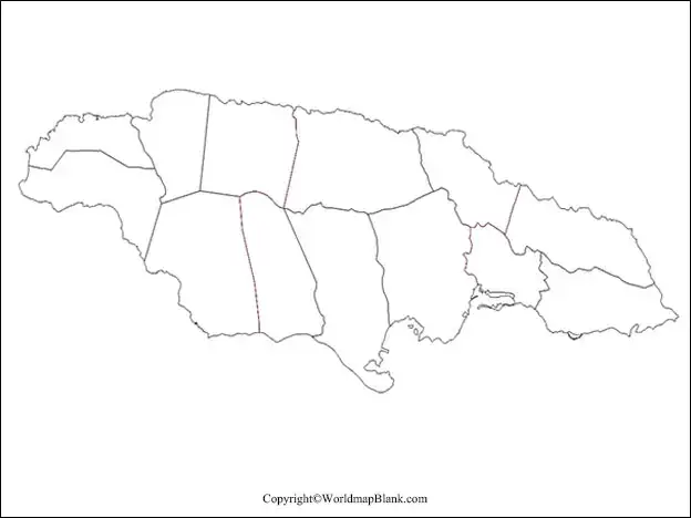 Jamaica Blank Map Outline