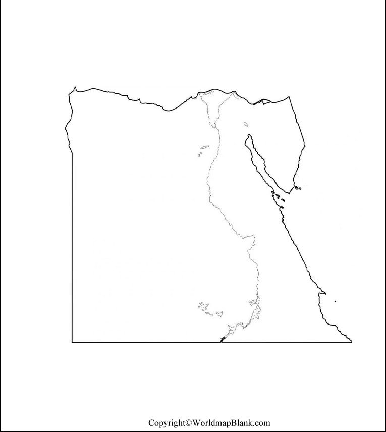 Blank Map Of Egypt Outline Transparent PNG Map   Map Of Egypt Worksheet 