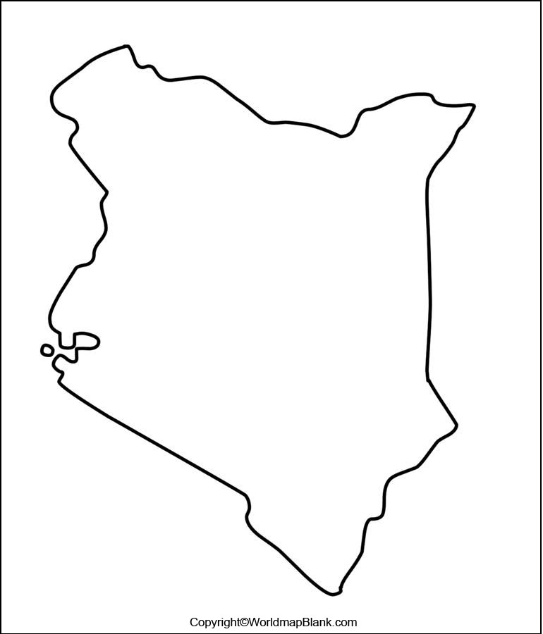 Blank Map of Kenya for Practice Worksheet