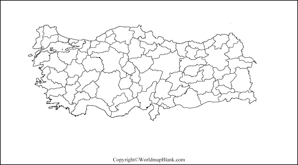 Map of Turkey for Practice Worksheet