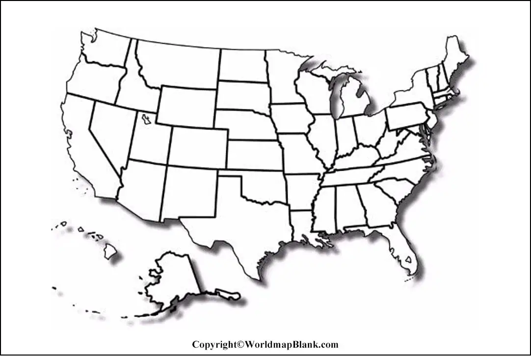 Unbeschriftete Karte Der Usa