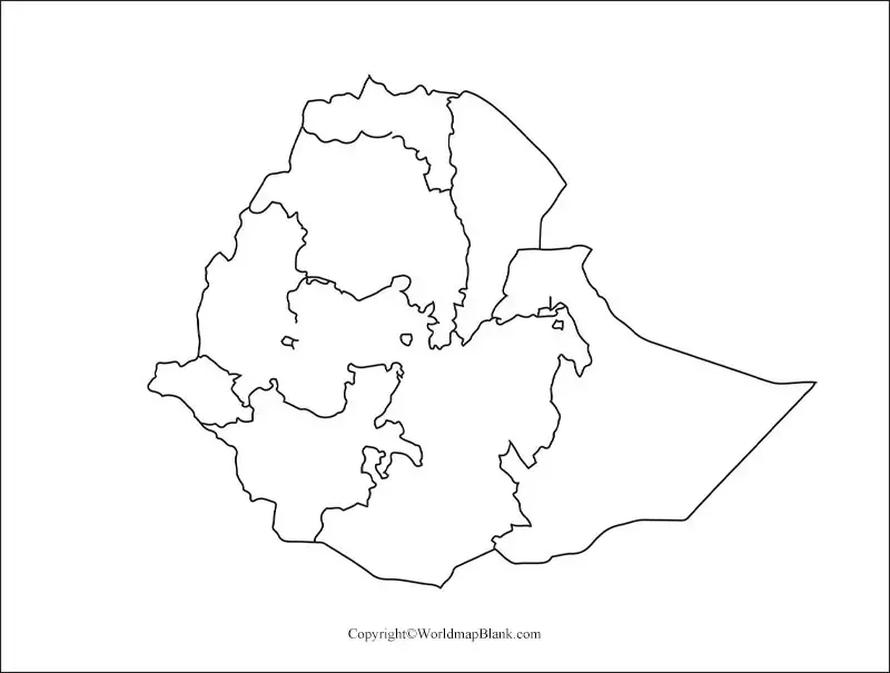 Printable Map of Ethiopia