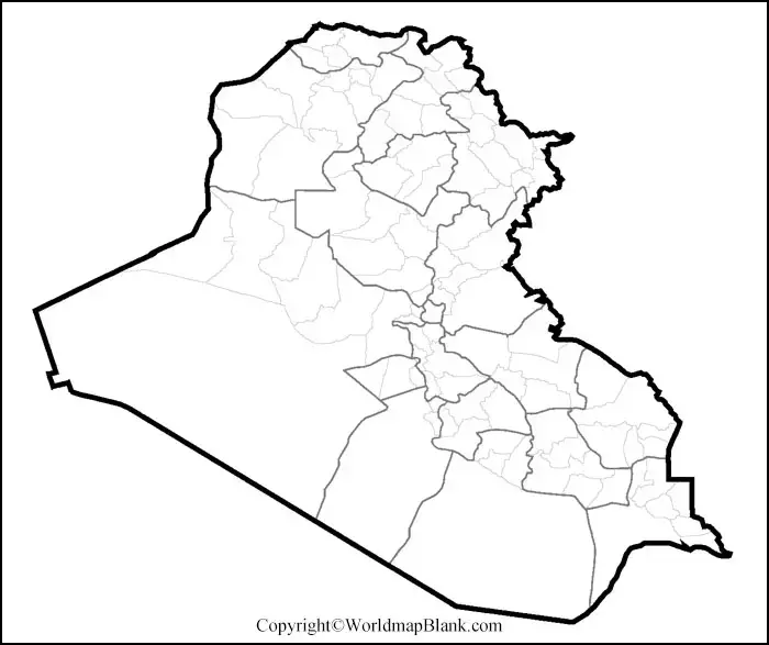 Iraq Blank Map Outline