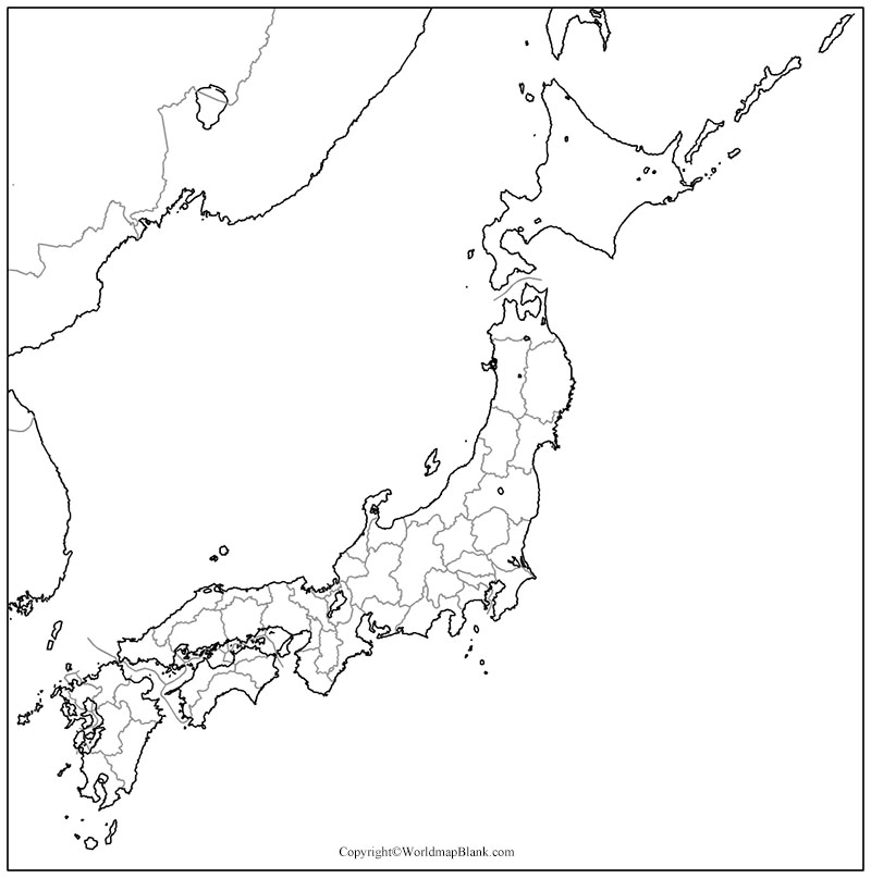 Printable Blank Japan Map Outline Transparent PNG Map