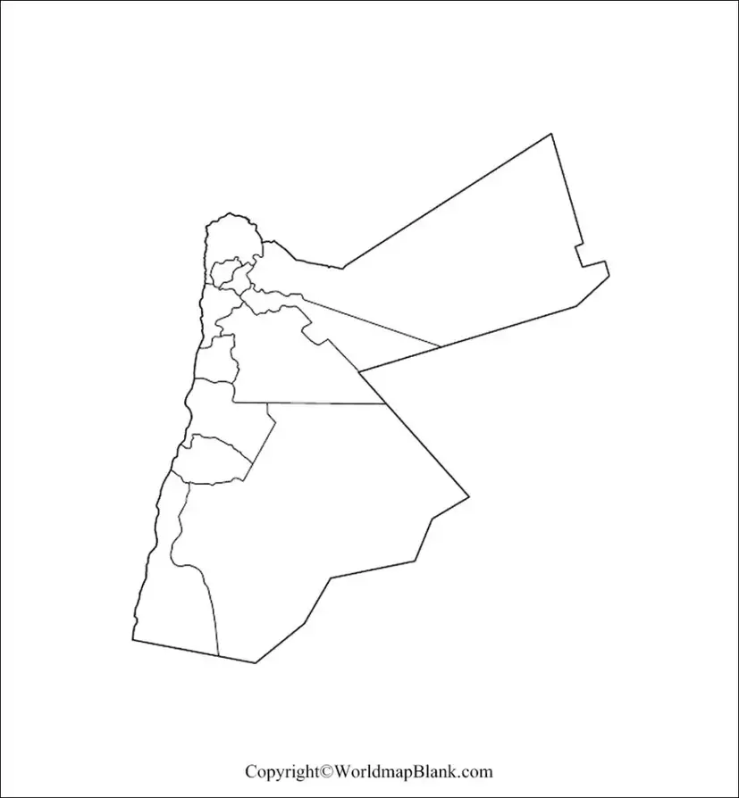 Printable Map of Jordan