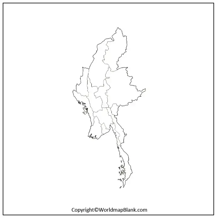 Printable Map of Myanmar